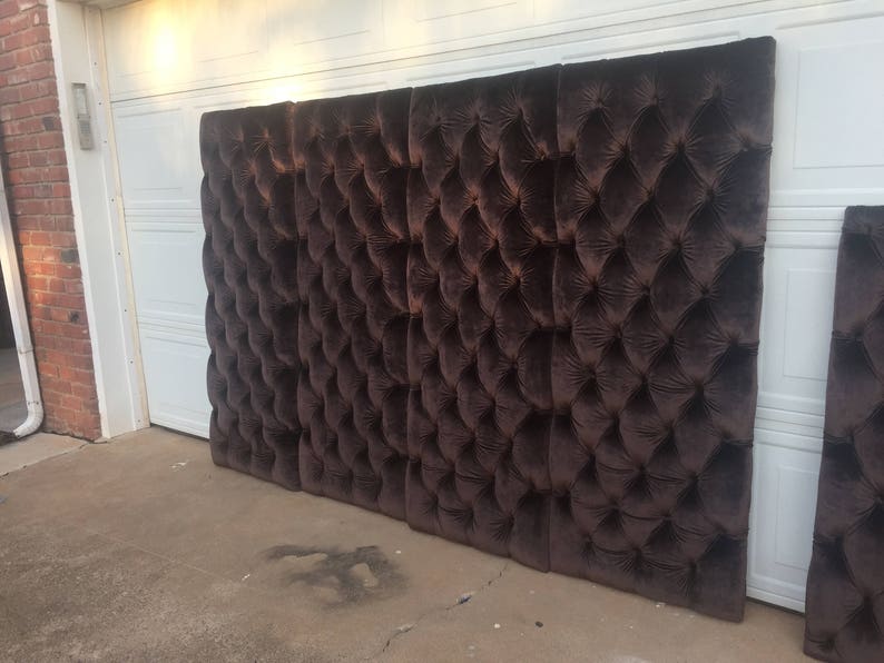 Wall Panels Tufted Velvet Leather Suede Linen Extra Tall Etsy