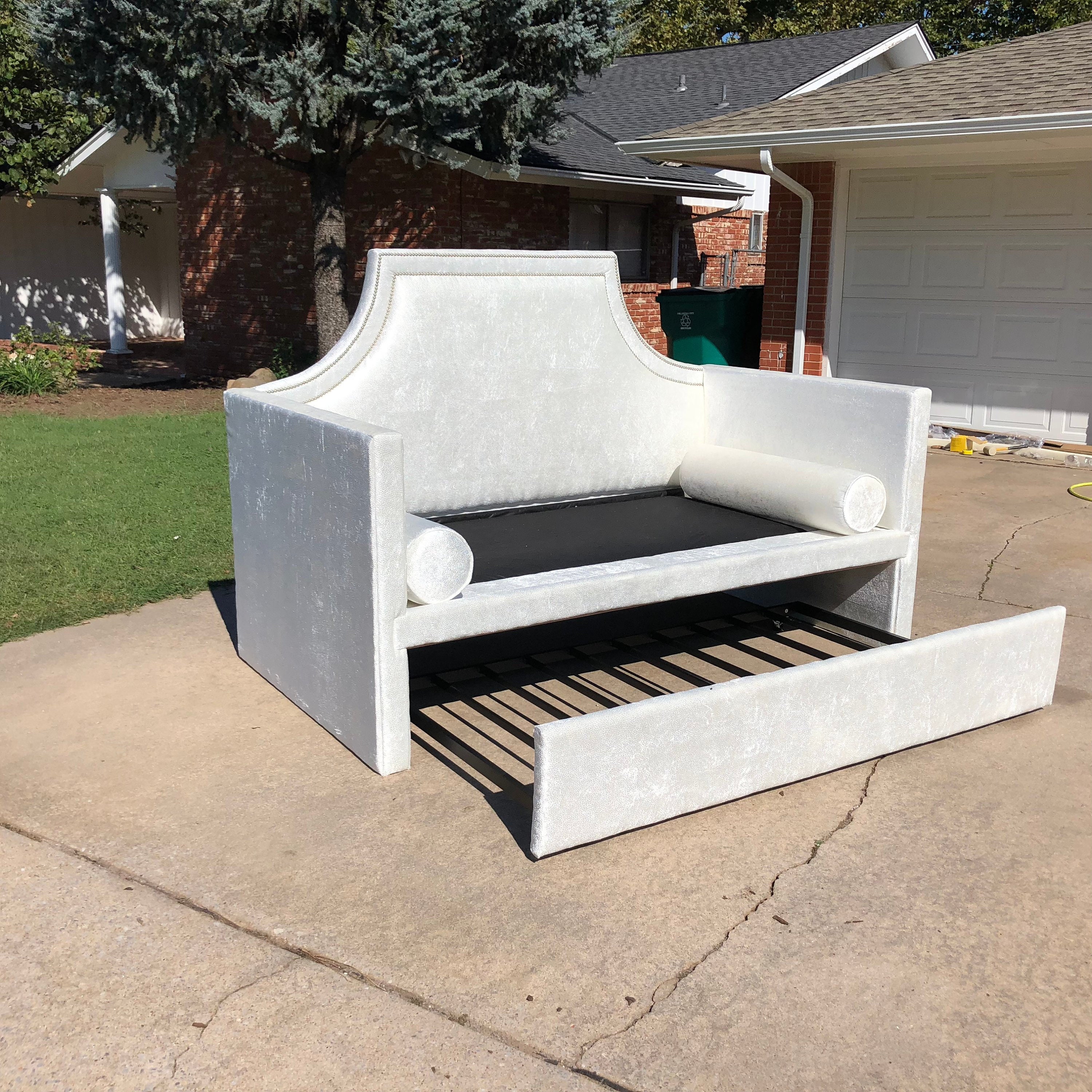 Custom Daybed Curved Back Upholstered Bed Frame Nursery Twin Etsy