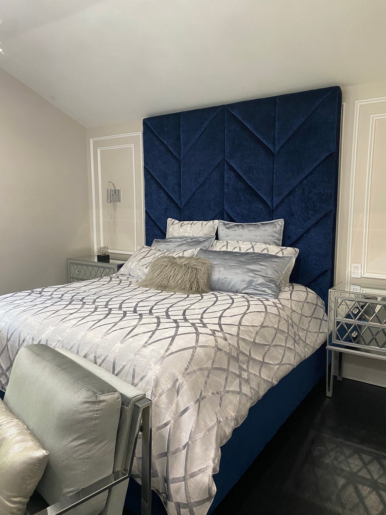 Extra Tall Headboard Panels Platform Bed Frame Upholstered Etsy