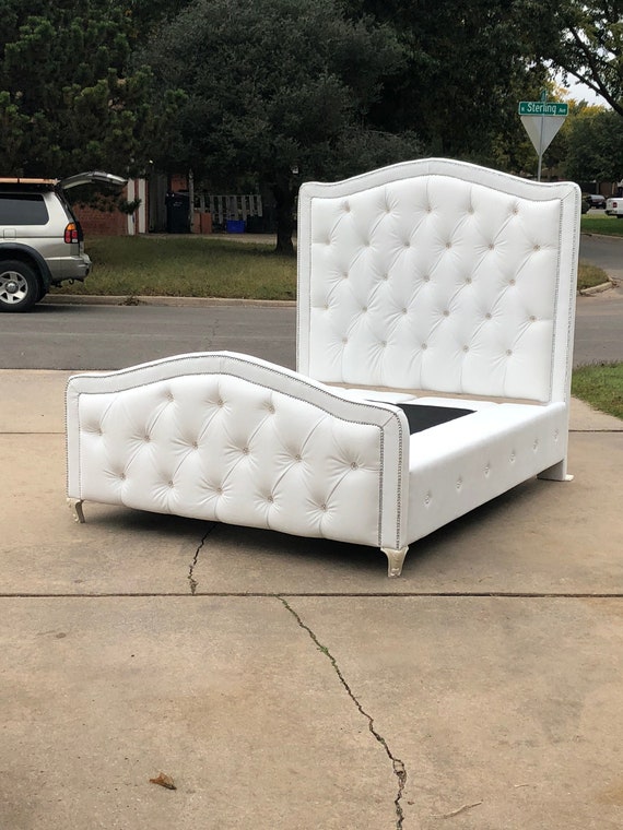 Custom Headboard Bed Frame Tufted Velvet French Glam Farmhouse California King Queen Full Twin Crystal Upholstered Platform CUSTOM MADE Etsy