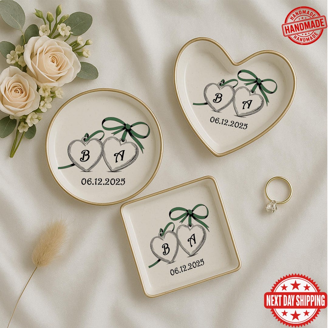 Personalized Ceramic Ring Dish, Custom Wedding Engagement Gift - Etsy