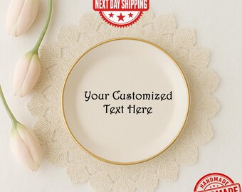 Personalized Ceramic Ring Dish, Custom Jewelry Tray, Bridesmaid Gift