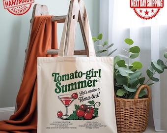 Sac fourre-tout en toile tomate : sac à provisions réutilisable Farmer's Market