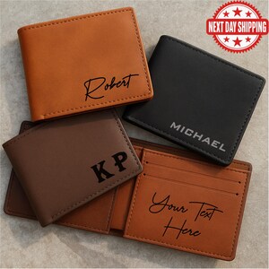 Regalo para papá grabado, billetera para hombre, billetera con monograma personalizado, billetera personalizada, billetera grabada, regalo para él, regalo del Día del Padre,