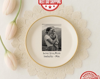 Plato para baratijas con foto personalizado, soporte de cerámica para joyas personalizado