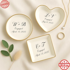 Personalized Ring Dish – Wedding Gift for Couple – Custom Jewelry Tray – Engagement Ring Holder – Bride Gift – Anniversary Keepsake