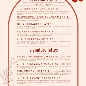 Modelo de cardápio de café sazonal de verão