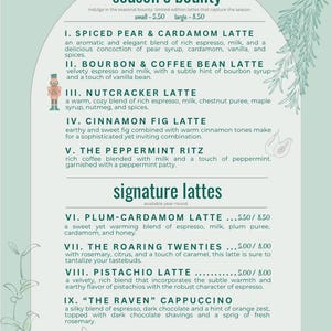 Plantilla de menú de café de temporada de invierno