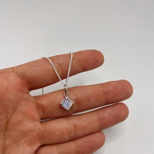 Moonstone Silver Necklace, Sterling Silver Necklace, Crystal Necklace, Moonstone Jewelry