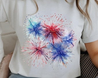 4th of July shirt independence day fireworks tee patriotic summer shirt USA graphic design America momorial day shirt for veteran gift