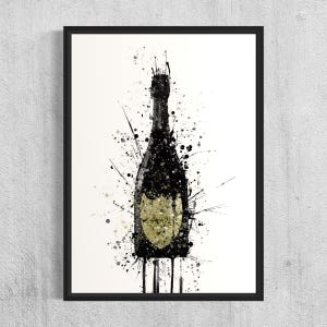 Dom Perignon Wandkunst - Alkohol Poster - Champagner Dekoration - Alkoholflasche Wandkunst