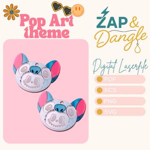 Labubu Stitch Keychain SVG Glowforge XTool Layered Cute Face Design
