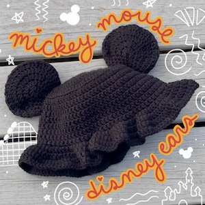 Mickey & Minnie Ears Crochet Bucket Hat