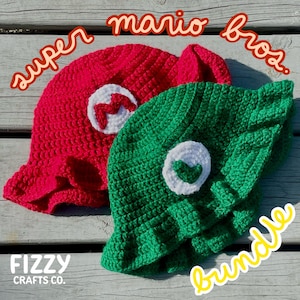 Super Mario Bros. Crochet Bucket Hat Bundle