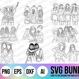 Best friends Svg bundle\ Friendship Day\ Besties Svg\ Friends forever Svg\ Female friendship Svg\ bff svg\ Friendship Quotes svg