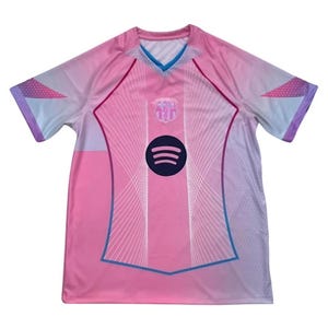 Barcelona 2025 Pink Soccer Jersey – Fan Concept Kit for Kids & Adults | Barça Tribute Shirt