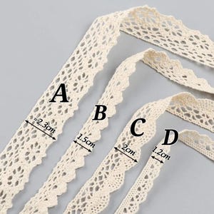 Vintage Lace Ribbon Beige Lace Ribbon Cotton Decorative Ribbon Lace Trimming for Sewing Crafts Wedding Decoration Gift Box