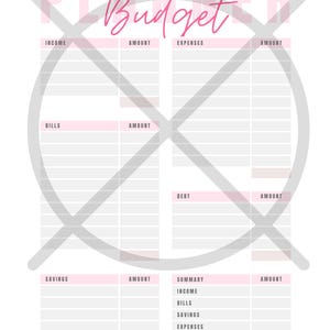 Pink Budget Planner Printable PDF for Women | Monthly Finance Tracker, Savings & Bills | Instant Download