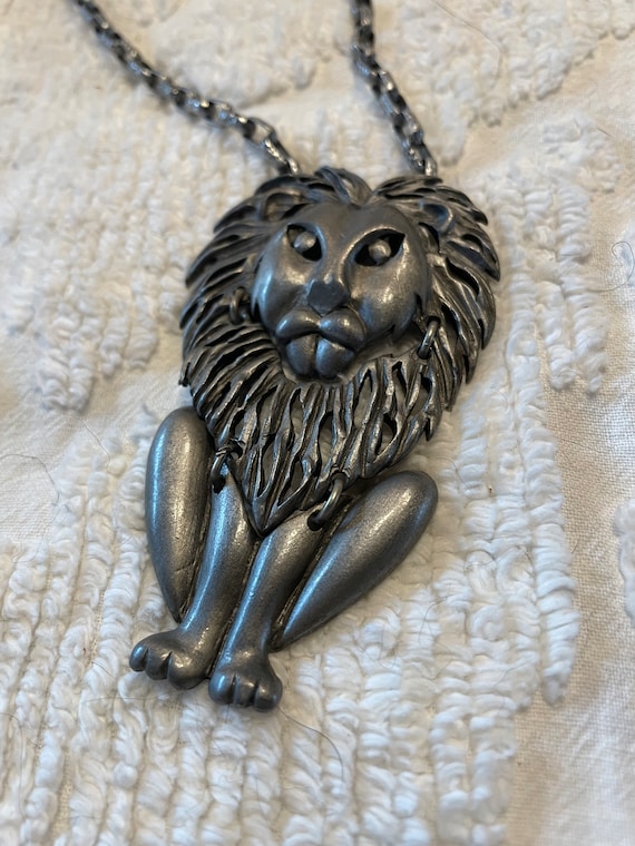 Articulated Lion Pendant Necklace - image 1