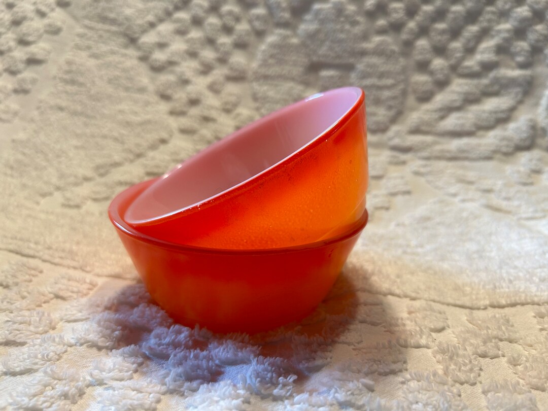 Fire King Bowls Serving Condiment Mixing Red Anchor Hocking Etsy