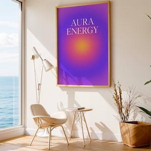 Aura Energy Manifestation Wall Art Digital Download – Spiritual Gradient Print for Meditation, Positive Vibes & Mindfulness Decor