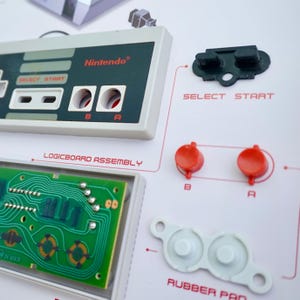 Framed Nintendo NES Controller Disassembled Controller Wall Art, Decor for Game Room image 3