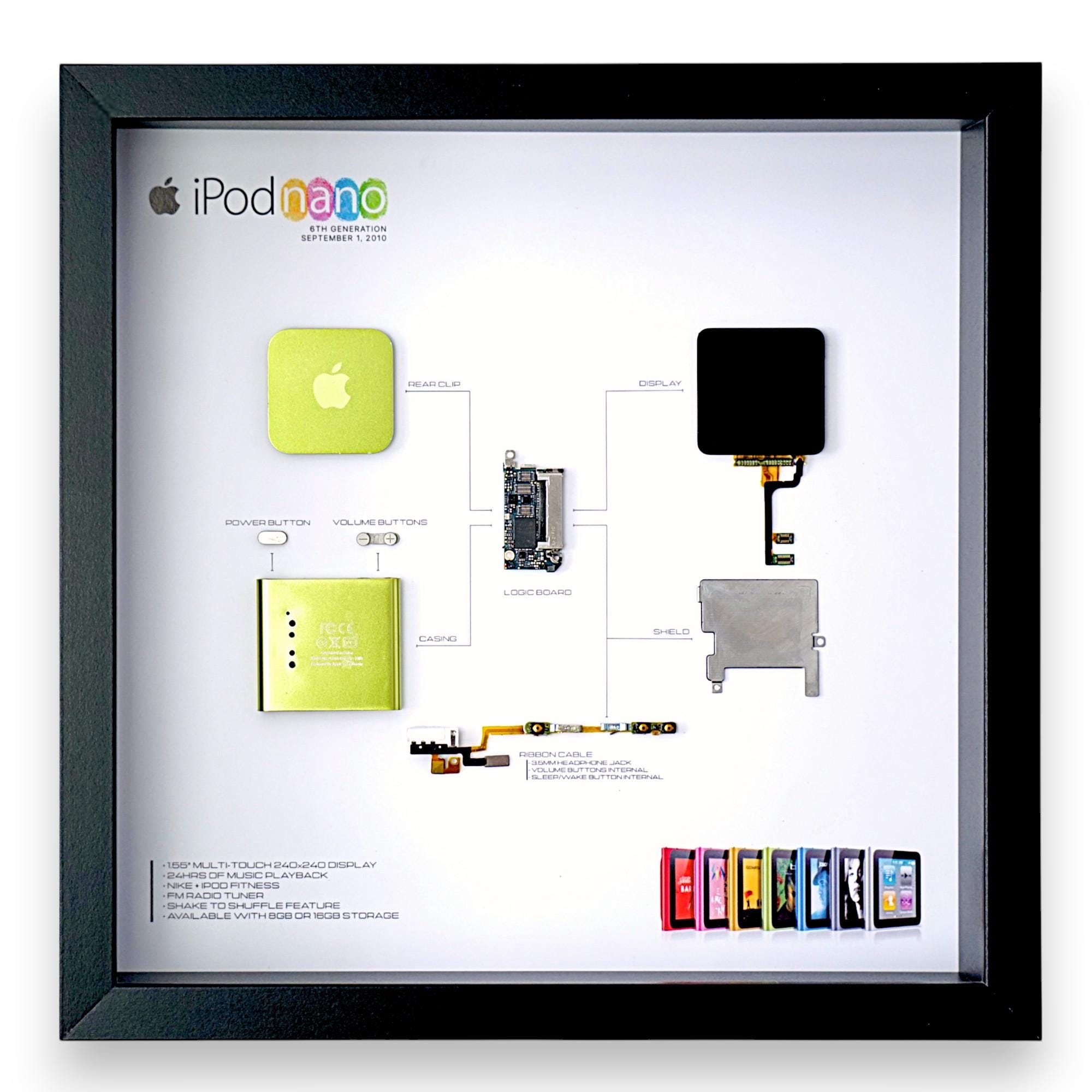 Framed Apple Ipod Nano (6th-gen) Disassembled Wall Art, Office