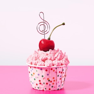 Fake Poppy Cupcake (Fotohalter, Geschenkkartenhalter, Papierhalter, Hochzeitsdekoration)