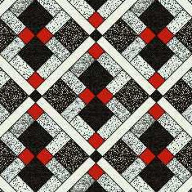 King size Quilt pattern Red Black and White quilt Etsy