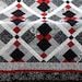 Queen size Quilt pattern; Red, Black and White quilt Disappearing nine patch