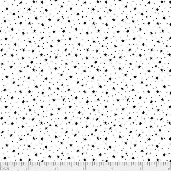 PandB - Salt and Pepper - Black on White- Small Black Stars -Quilting Fabric - Fabric By The Yard - 100% Cotton - RS&P 4949 WK