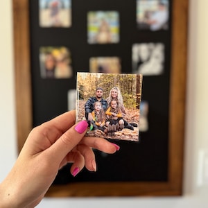 Imanes con fotos personalizados - Regalos personalizados para madres, parejas, familiares, amigos y cumpleaños - Impresiones magnéticas para la nevera - Cuadrado grande de 7,6 x 7,6 cm