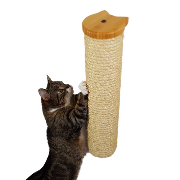 Wall Mount Vertical Cat Scratching Post with Sisal Rope