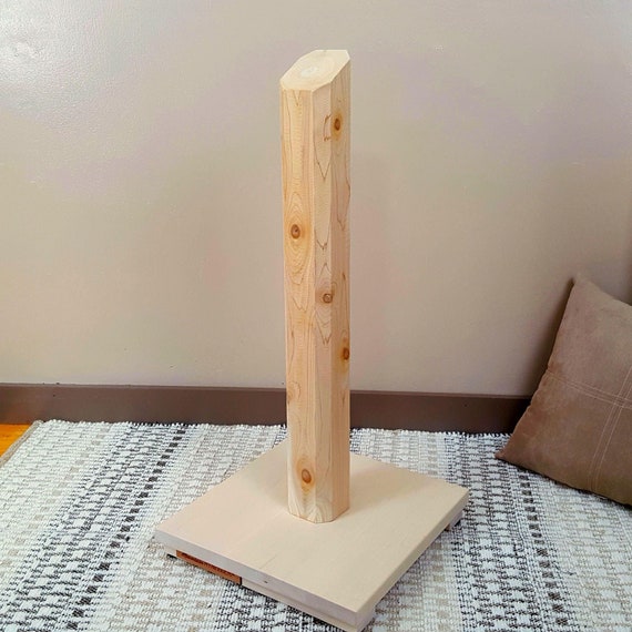 Extra Tall 36 Inch Cedar Wood Cat Scratching Post Natural Etsy