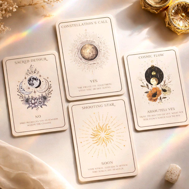 Celestial Oracle Cards Set 44pcs, Tarot Deck, Astrology & Spiritual Cards, Divination Tools image 2