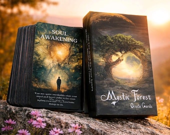 Mystic Forest Oracle Cards | 56 Card Tarot Deck for Beginners | Affirmation cards