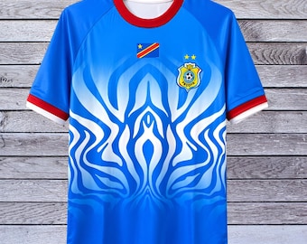 DR Congo Soccer Jersey Blue – FECOFA Style Football Shirt, Premium Quality Sportswear