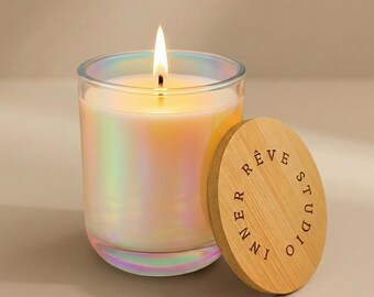 Lucent Ether Candle with 2-Minute Digital Reset | White Sage & Lavender Soy Candle for Clarity | Luxury Mindfulness Gift | Inner Rêve Studio