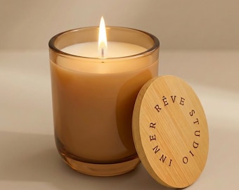 Sacred Amber Candle with 2-Minute Digital Reset | Sea Salt & Orchid Soy Candle for Balance | Luxury Mindfulness Gift | Inner Rêve Studio