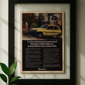 Floating Frame Renault LeCar Original Advertisement Magazine Print Wall Decor Framed One of One