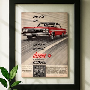 Floating Frame Oldsmobile Jetfire Original Advertisement Magazine Print Wall Decor Framed One of One