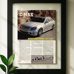 Floating Frame Mercedes-Benz C63 AMG Original Advertisement Magazine Print Wall Decor Framed One of One