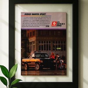 Floating Frame Dodge Dakota Sport Original Advertisement Magazine Print Wall Decor Framed One of One