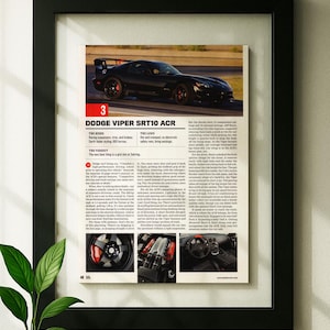 Floating Frame Dodge Viper SRT10 ACR Original Advertisement Magazine Print Wall Decor Framed One of One