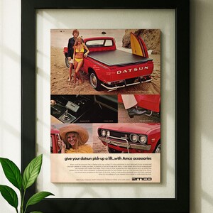 Floating Frame Datsun 620 Pickup Original Advertisement Magazine Print Wall Decor Framed One of One