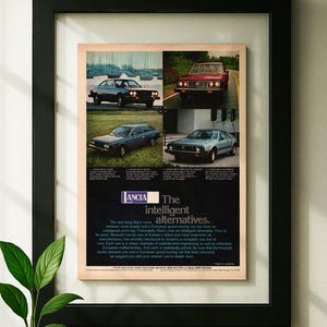 Floating Frame Lancia Beta Original Advertisement Magazine Print Wall Decor Framed One of One