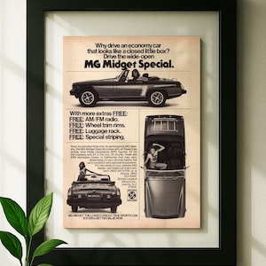 Floating Frame MG Midget Special Original Advertisement Magazine Print Wall Decor Framed One of One