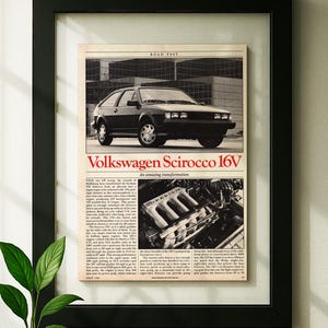 Floating Frame Volkswagen Sirocco Original Advertisement Magazine Print Wall Decor Framed One of One
