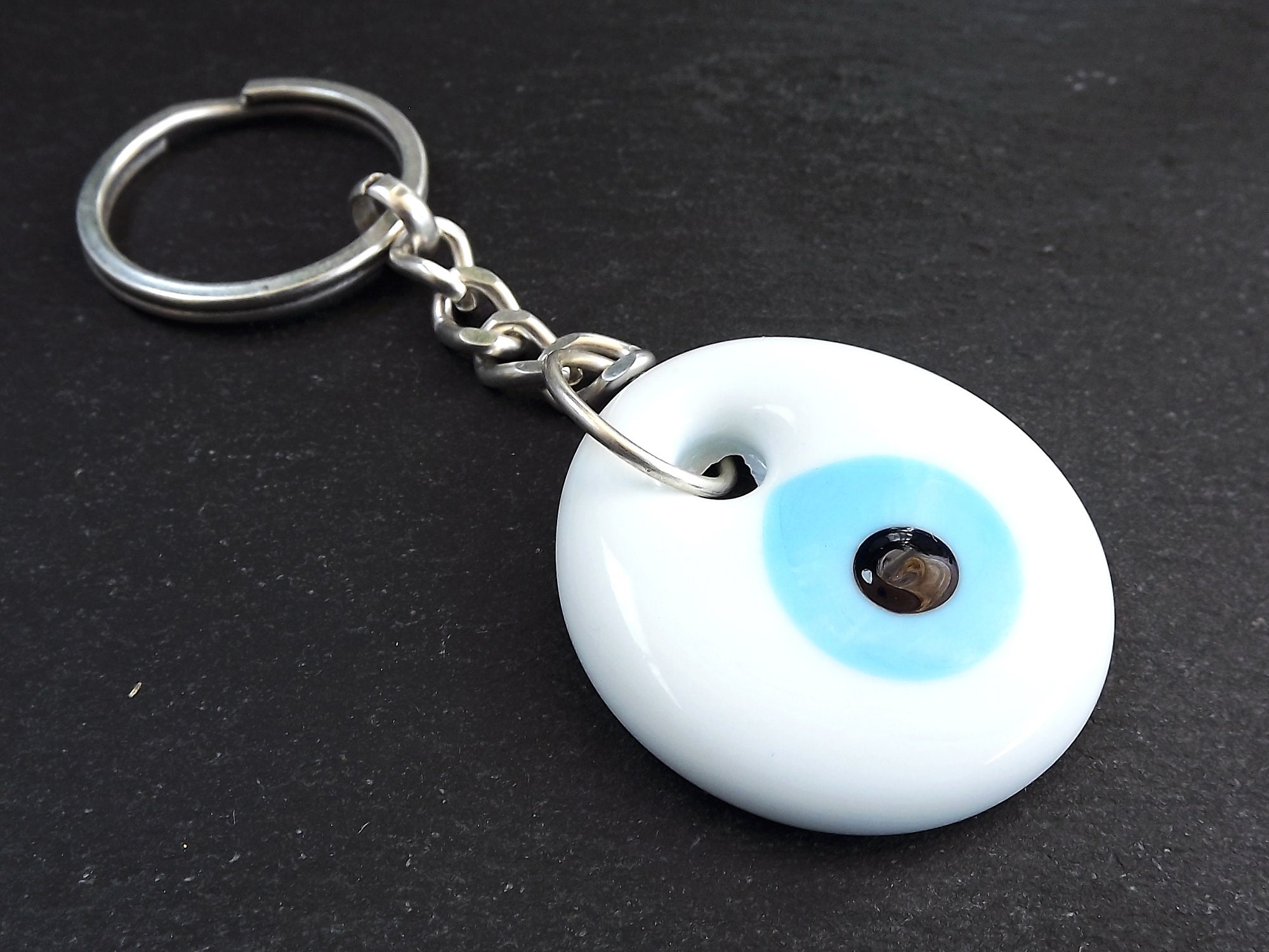Türkische Blaue Evil Eye Eule Schlüsselbund Schlüsselanhänger Home Decor  Glas Amulett Charm Anhänger Segen Geschenk