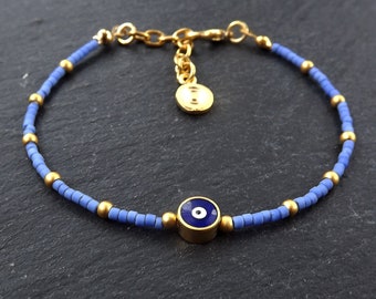 Evil Eye Bracelet Good Luck Gift Protect Lucky Blue | Etsy